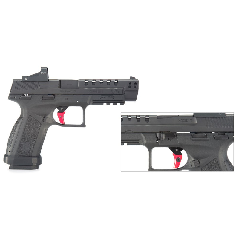 Pistolet luger mc9 t - Noir - C/9mm red dot inclus