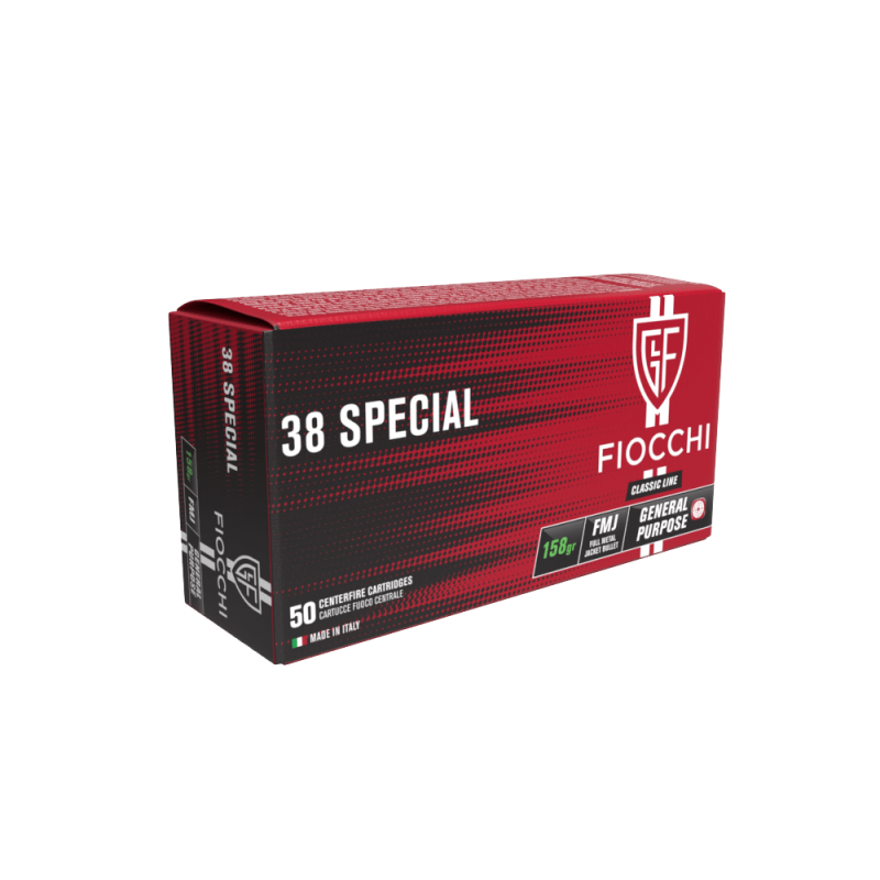fiocchi 38sp 38 sp fmj 158gr cartouches munitions bte50