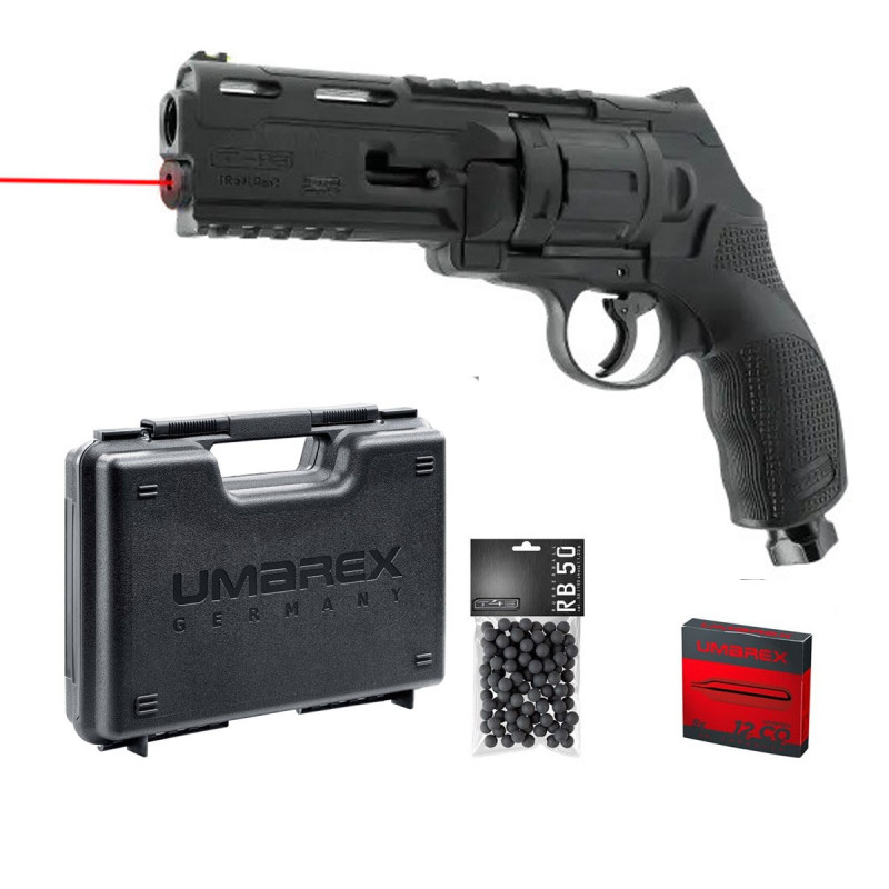 pack T4e tr50L laser hdr gen2 13j pistolet revolver defense 100 BILLES, 5 CO2, MALLETTE umarex