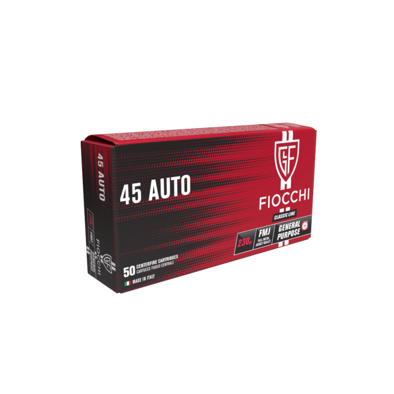 fiocchi 45 acp fmj 230 grains cartouches munitions bte50