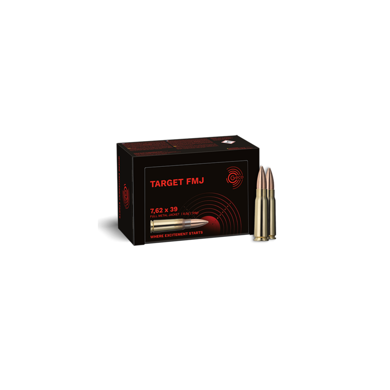 munitions GECO 7.62x39 7.62 Full Metal Jacket vm fmj 124gr target