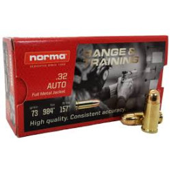 munitions norma range and training 7,65 Browning FULL METAL JACKET fmj 4,75g 73gr 32 acp training