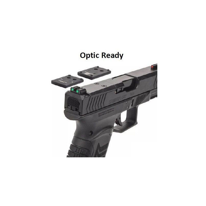 PISTOLET DY9 CAL 9X19 NOIR AVEC OPTIC READY, CHARGEURS 2x15 et 4 GRIPS DERYA