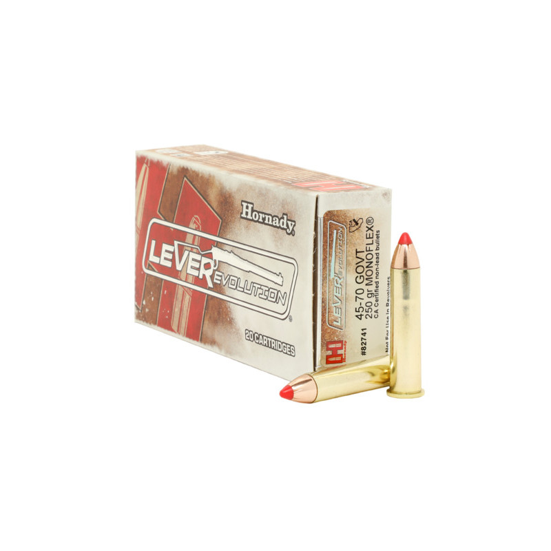HORNADY 45-70GOVT 250GRS MONOFLEX flex tip lever evolution cartouches munitions bte20