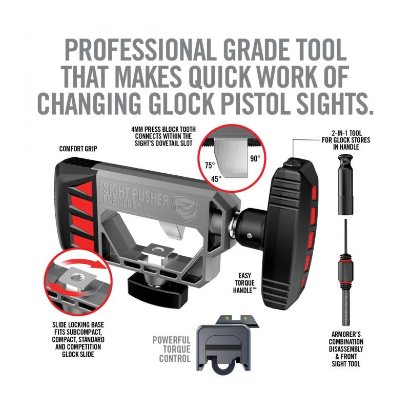 etaux Poussoir de visée pour Glock real avid