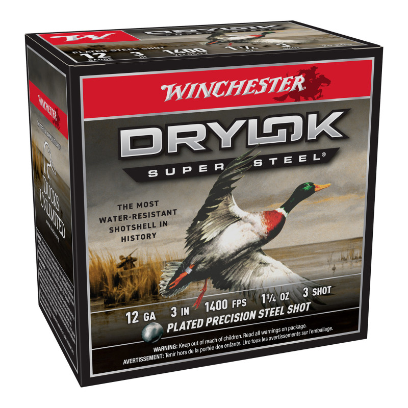 winchester drylok steel 12 76 35g s3  cartouches munitions bte25