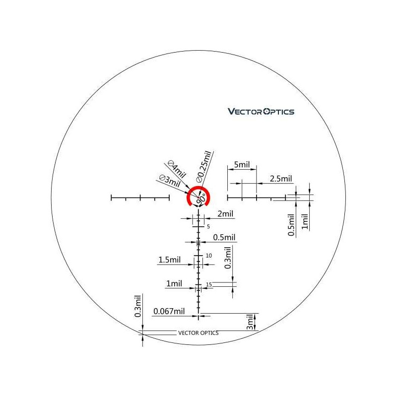 Vector 21 Reticule VECTOR OPTICS PARAGON 1.2-6x24IR reticule lumineux mrad
