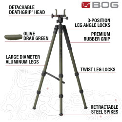 TREPIED aluminiun BOG DEATHGRIP INFINITE vert tripod