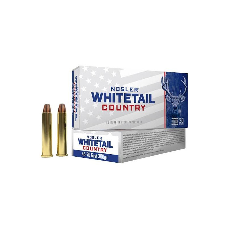 45/70 Govt 300gr whitetail country nosler cartouches munitions bte20
