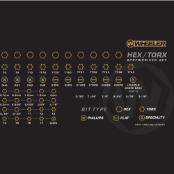kit 30 tournevis hexagonaux Torx Wheeler Engineering  30 pieces