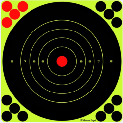 CIBLES SPLASH NOIRE L JAUNE FLUO 20X20 CM PAR 10