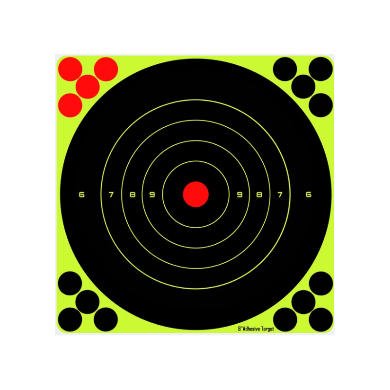 CIBLES SPLASH NOIRE L JAUNE FLUO 20X20 CM PAR 10