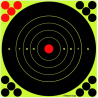CIBLES SPLASH NOIRE L JAUNE FLUO 20X20 CM PAR 10