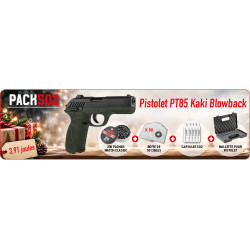 Pack Noel 2026 Gamo PT85 kaki Blowback