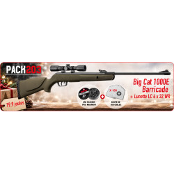 Pack GAMO  Carabine Big Cat Barricade + Lunette 4x32 LC + 100 cibles + 250 plombs Gamo