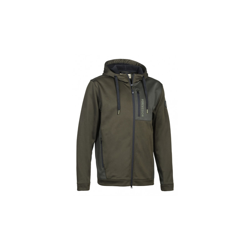 Sweat à capuche zippé 15246 kaki vert percussion