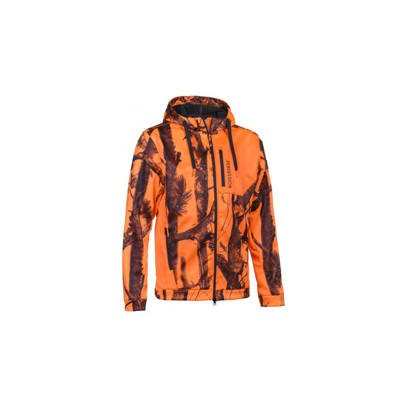 Sweat à capuche zippé 15246 kamo orange percussion Ghostcamo Blaze&Black