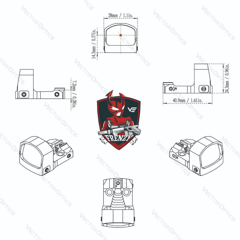 Viseur Point Rouge Vector Optics Frenzy-S 1x17x24 MIC 3 MOA - Neuf