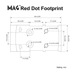 montage, embase, platine MOS to MAG RMS Footprint point rouge vector frenzy