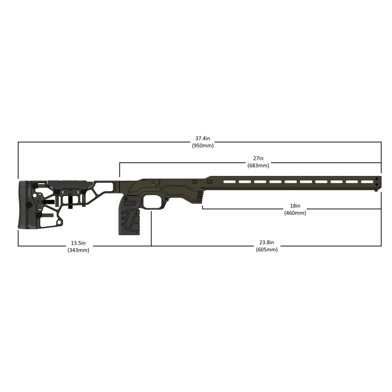 CHassis+buttstock mdt ACC defiance XM RH fde
